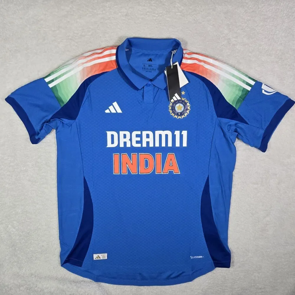 Adidas India National Cricket Team Official Jersey Mens Size XL  Blue KC3746